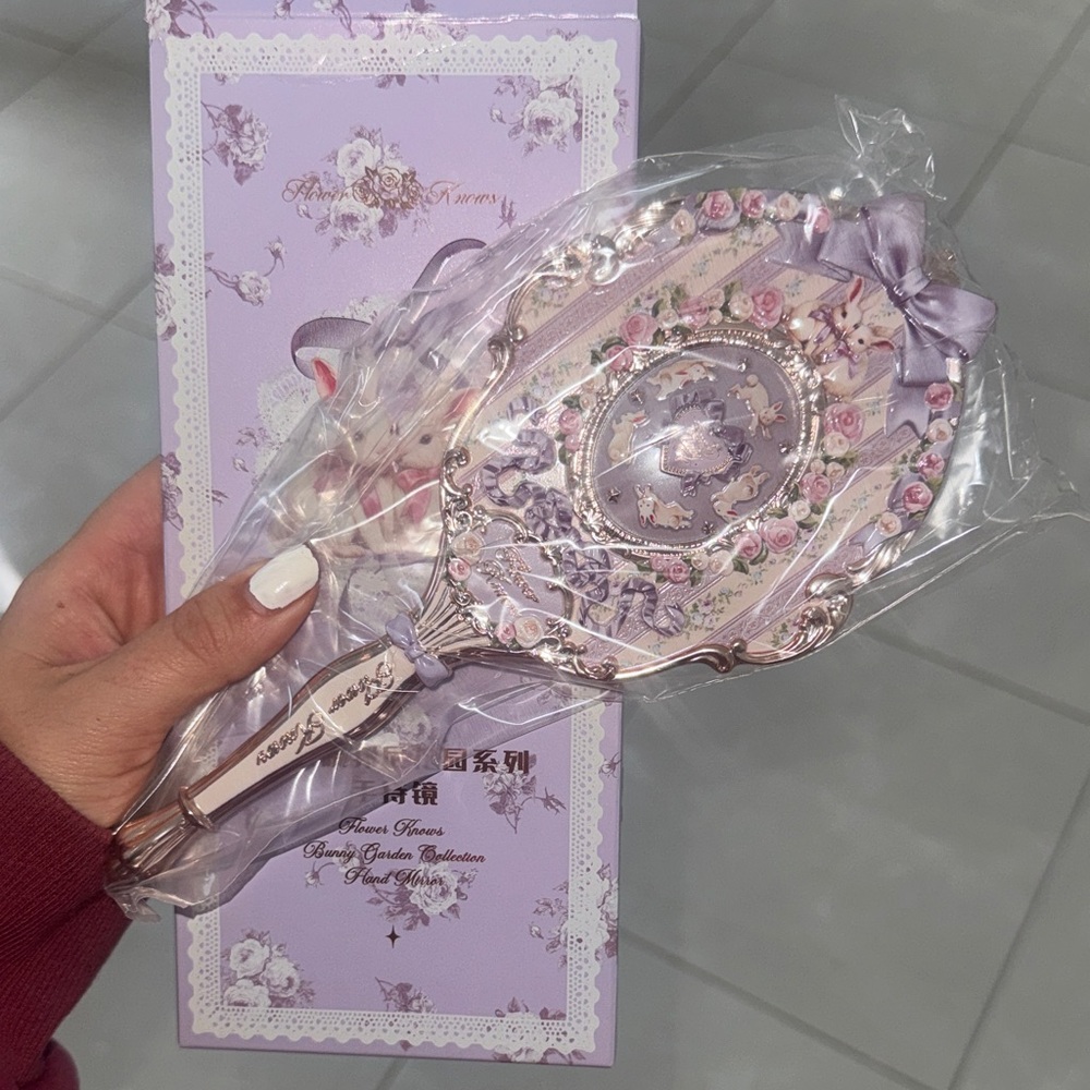 Floral Purple Hand Mirror